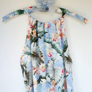 Soft Blue Drawstring Dress with Matching Hanger
